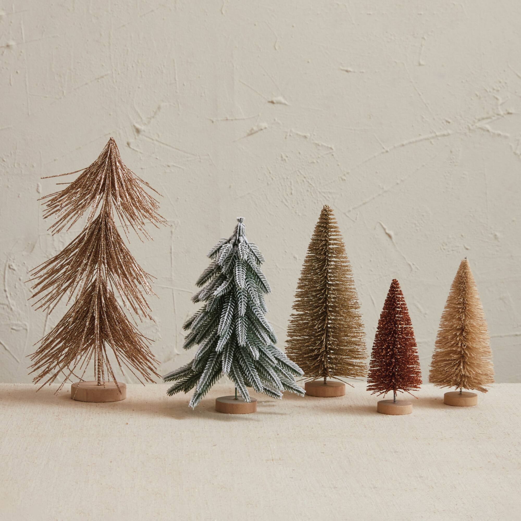 Hello Honey® Sisal Bottle Brush Trees with Wood Bases, 5ct.